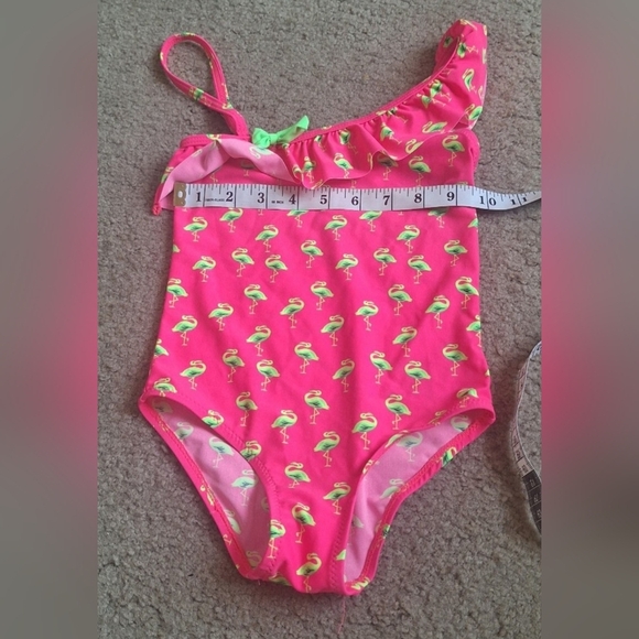 Toddler Girl 4t-5t Pink Flamingo Swim Suit - Picture 5 of 6